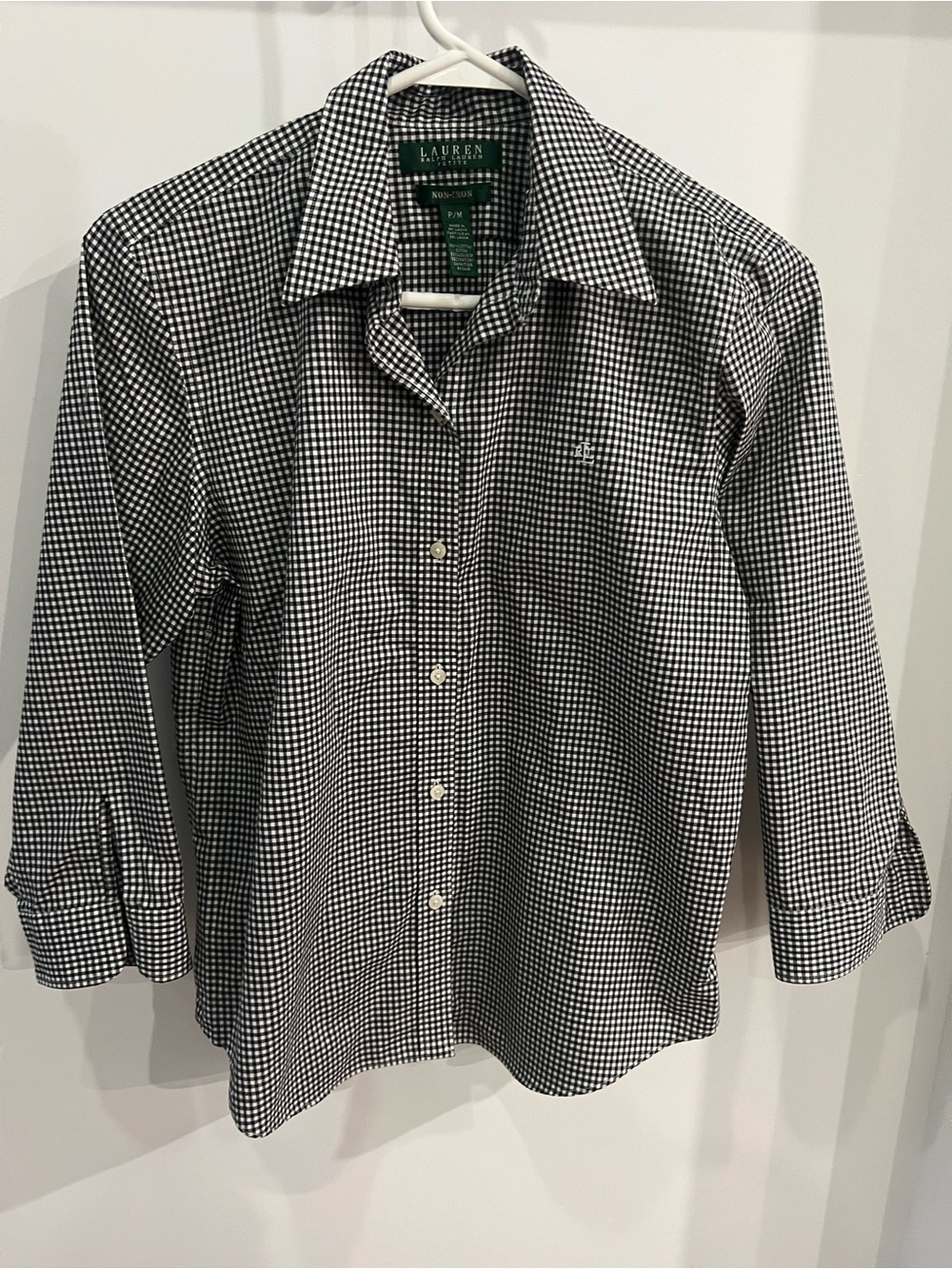 Ralph Lauren Black & White Gingham Button-Down Shirt